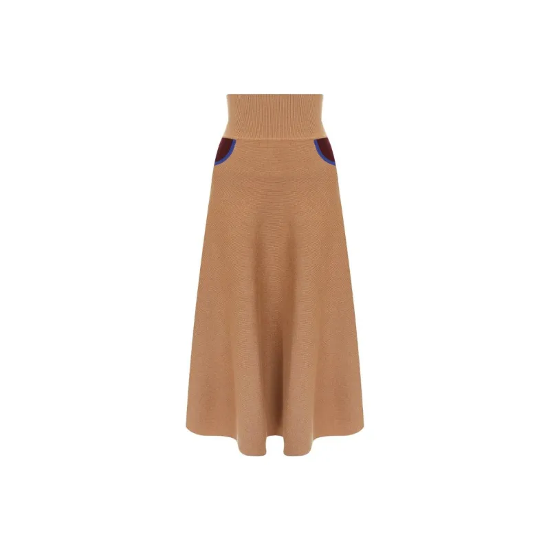 LOEWE Knit Long Skirts Women's Camel-0