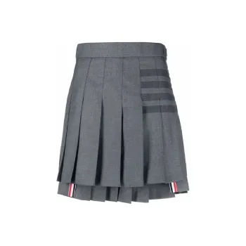 THOM BROWNE 4 Bar Striped Pleated Mini Skirt