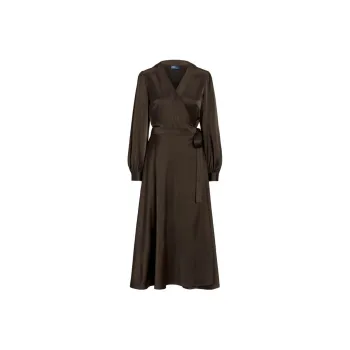 Polo Ralph Lauren Satin Midi Wrap Dress