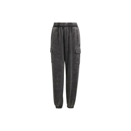 Adidas Originals WASHED ACID WASHED SWEAT JOGGERS Knitted Sweatpants Women's Black
