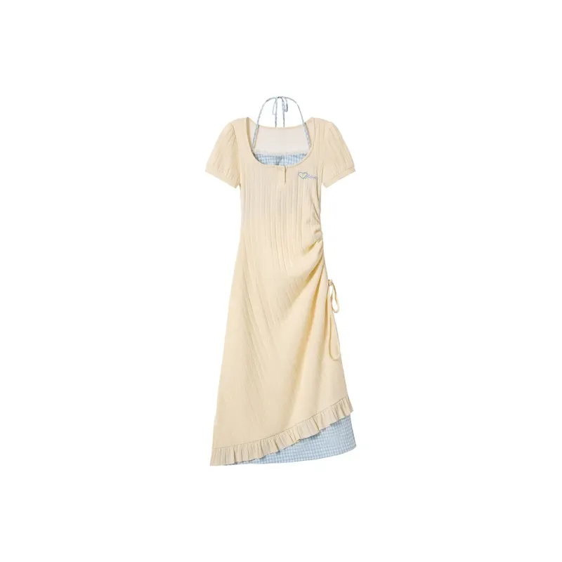 AURORA MUSE Short Sleeved Dress Women's Yellow-6