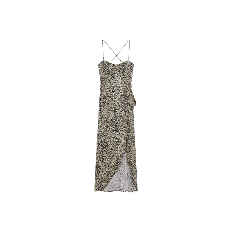 ZARA Slip Dresses Women's Leopard Print-0