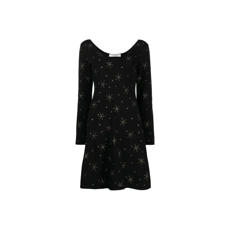 Valentino Garavani Pre-Owned Star-print Knitted Dress-0