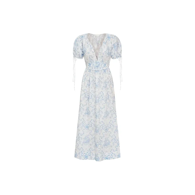 LOVESHACKFANCY Short-Sleeved Dresses Women's Light Blue-0