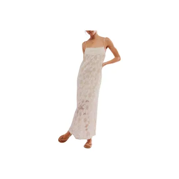 FREE PEOPLE Jen's Pirate Booty Lounge Maxi Dress Slip Dresses Women's Sixties White/White