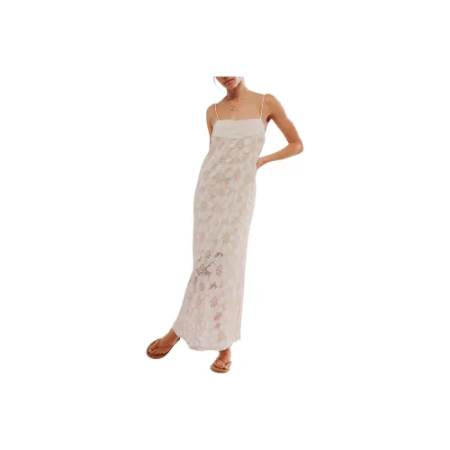FREE PEOPLE Jen's Pirate Booty t-shirt Maxi Dress Slip Dresses Women's Sixties White/White