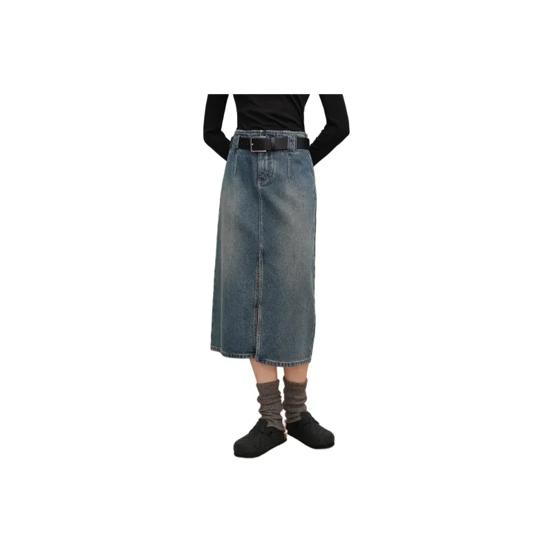 Orange Desire Denim Long Skirts Women's-0