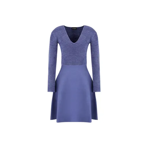 EMPORIO ARMANI Ottoman Fabric Dress With Knit Fabric Skirt