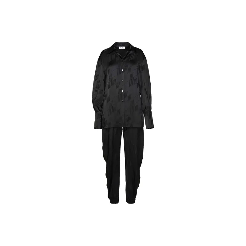 The Attico Logo Jacquard Long Sleeved Jumpsuit-0
