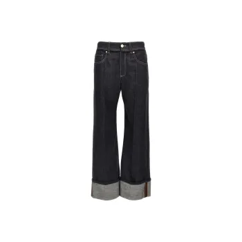 Brunello Cucinelli High Waisted Turn Up Brim Jeans