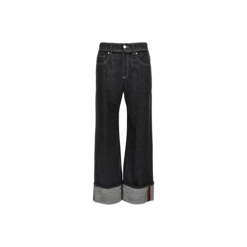 Brunello Cucinelli High Waisted Turn Up Brim Jeans-0