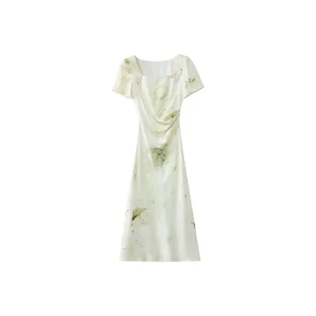 PLANE DRIFT Short Sleeved Dress Women's Light Green