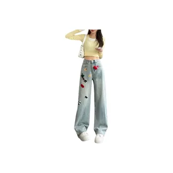 Flowers In Water Jeans Women's Light Blue