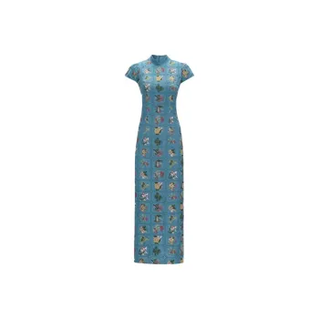 / Short Sleeved Dresses Women's Navy Blue Dress Skirt