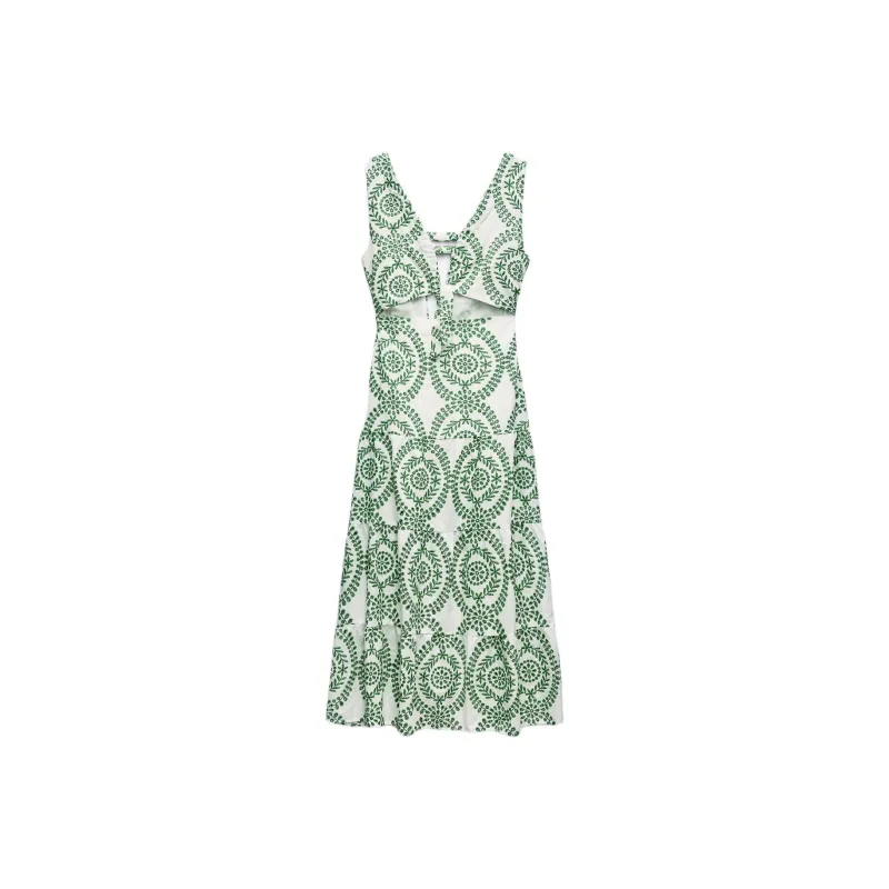 ZARA Sleeveless Dress Women's White-0