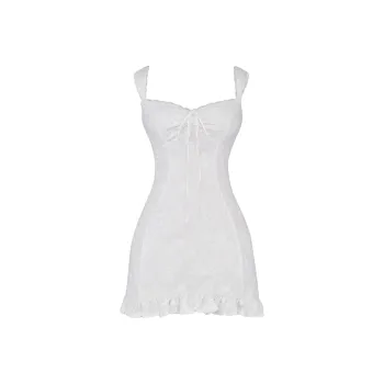 HOUSE OF CB Odessa Embroidered Dress Slip Dresses Women's White/White