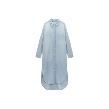 ZARA Long-Sleeved Dresses Women's Blue