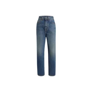 KHAITE High-Waist Cropped Jeans