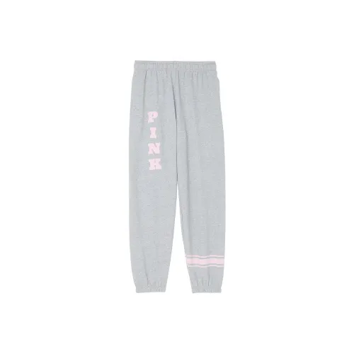 Victoria's Secret PINK Ivy Fleece Campus Sweatpants/Medium Heather Grey Knitted Sports Pants Women's Medium Gray