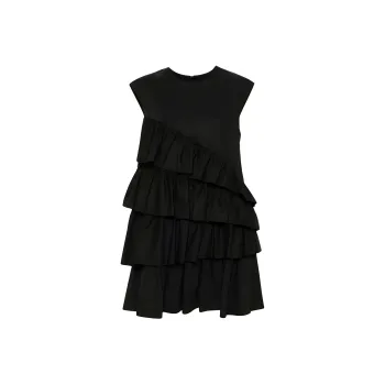 MSGM Ruffle Detailed Crewneck Sleeveless Dress