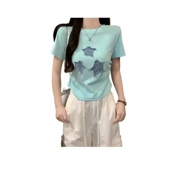 XIANSINIAO T Shirts Women's Light Green