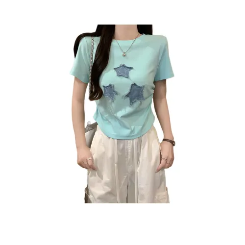 XIANSINIAO T Shirts Women's Light Green