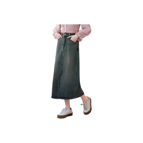 Like The Age Of Water Denim Long Skirt Women's Blue