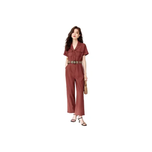 Mo Han Yi Mei Jumpsuit Women's Brick Red