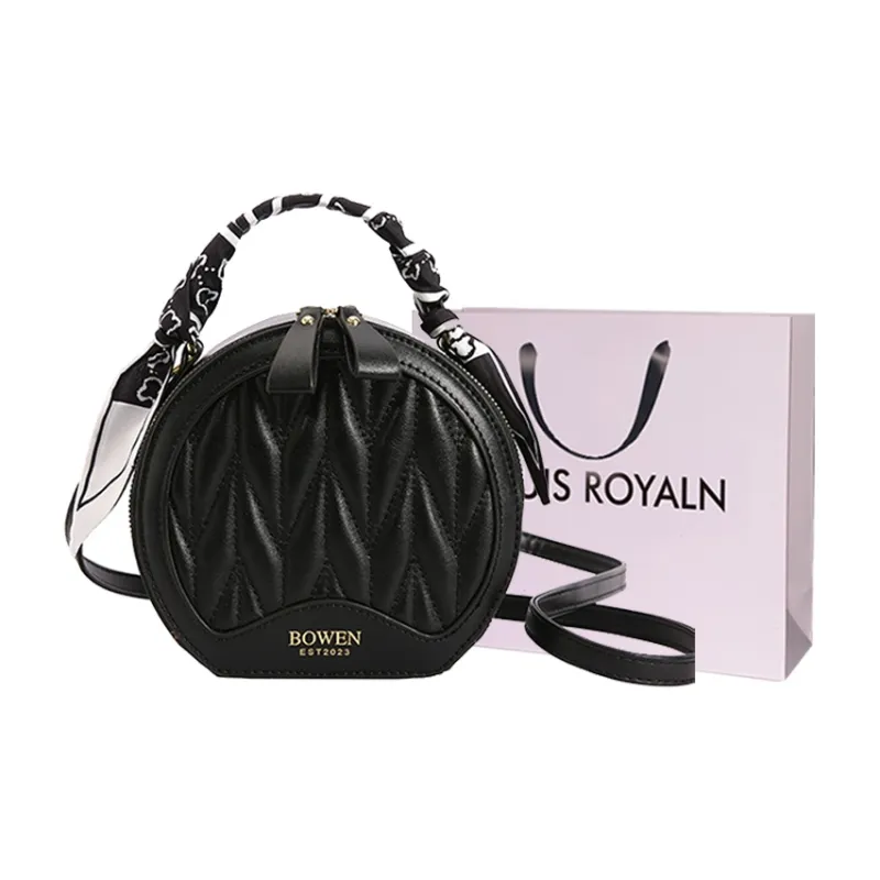 LOUIS ROYALN PU One Shoulder Handbag Regular Women's Brown White/Black/Black White/Brown-6
