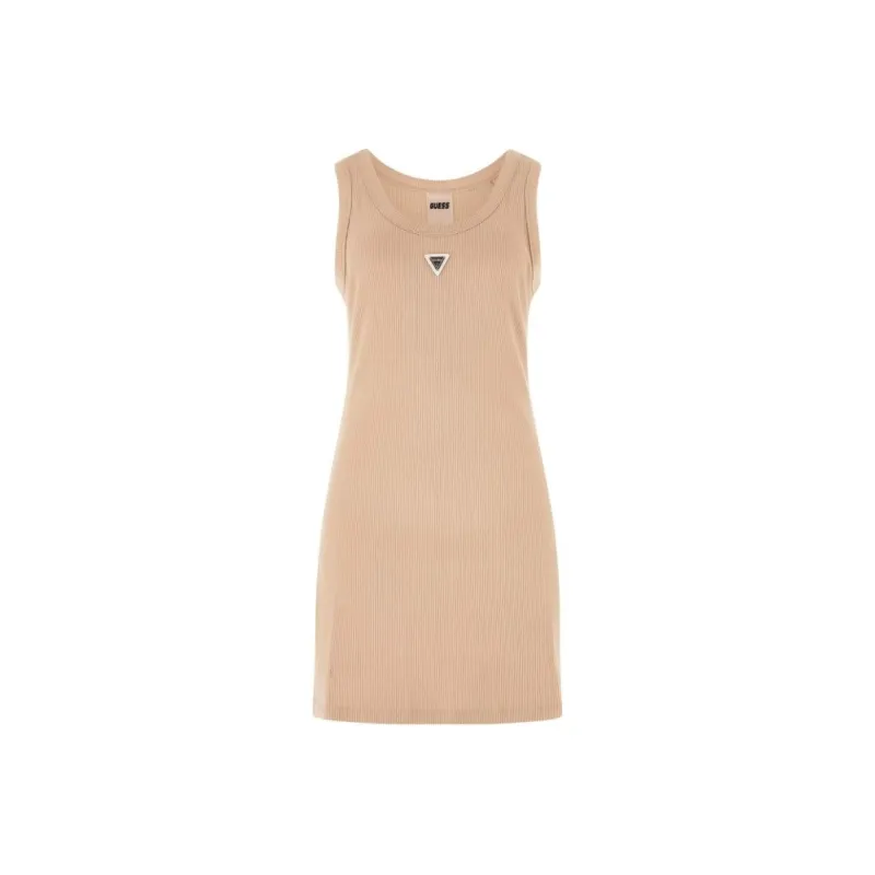 GUESS Sleeveless Dress Women's Beige-0