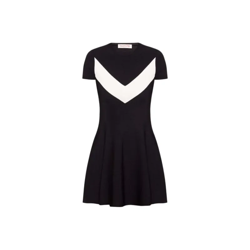 Valentino Short Sleeved Dress Women's Black-0