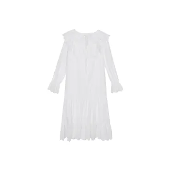 XINBANGBANG Long Sleeved Dresses Women's White