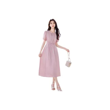 Like The Age Of Water Short Sleeved Dresses Women's Pink