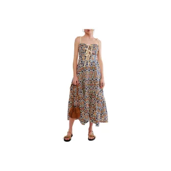 FREE PEOPLE Palma Printed Midi Dress Slip Dresses Women's Pear Sorbet Combo/Pear Ice Cream Combo