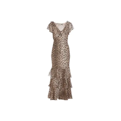 Rixo Amelle Leopard Pattern Maxi Dress
