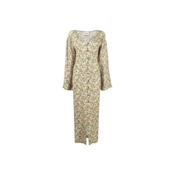 NANUSHKA Floral print Button down Maxi Dress