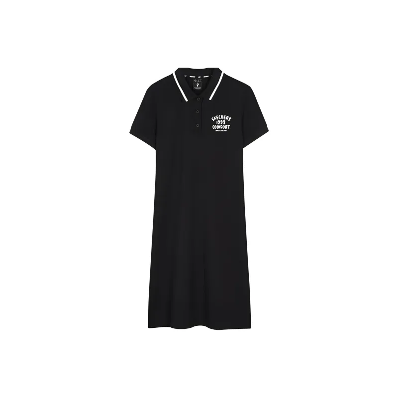 Skechers Short Sleeved Dress Women's Carbon Black-0