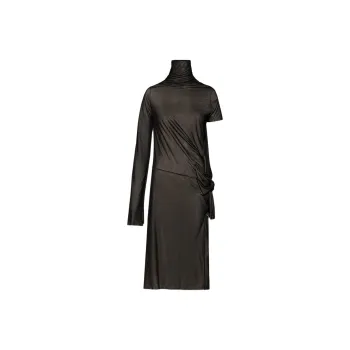 Maison Margiela One Shoulder Semi Sheer Midi Dress