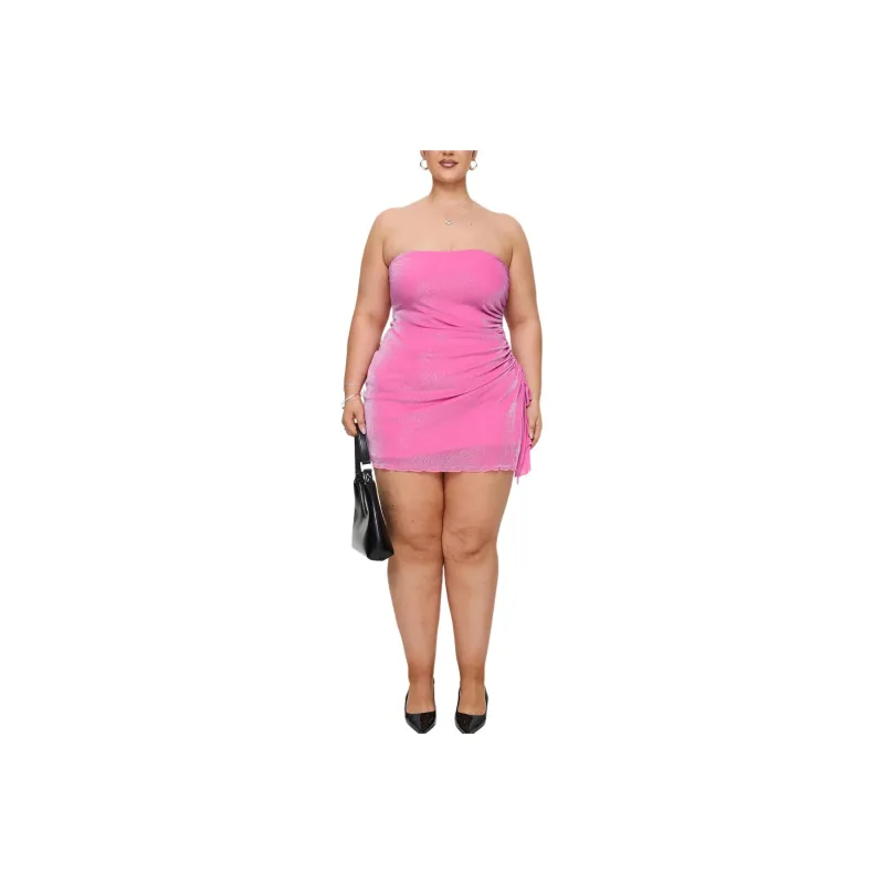 PRINCESS POLLY DONELLI STRAPLESS MINI DRESS CURVE Sleeveless Dress Women's PINK/Pink-0