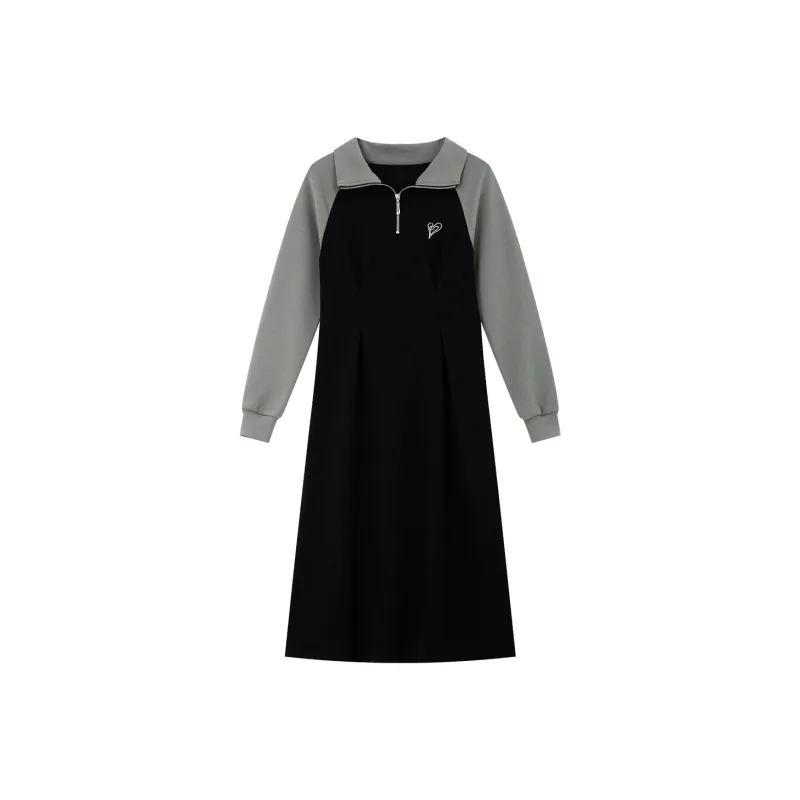 VIMLY Long Sleeved Dress Women's Black-0