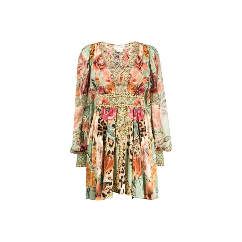 CAMILLA Long-Sleeved Dresses Women's Sage Green-0