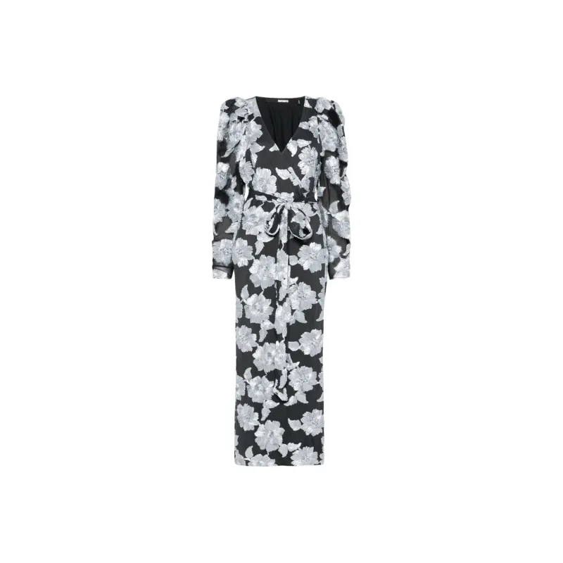 Rotate Flower Mesh Maxi Dress-0