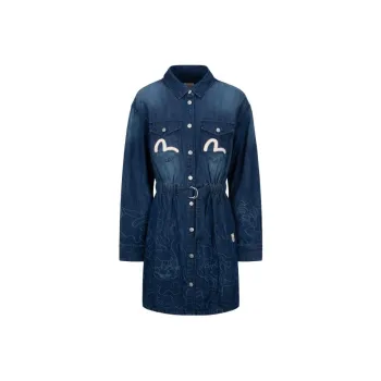 EVISU Long Sleeved Dresses Women's Denim Blue