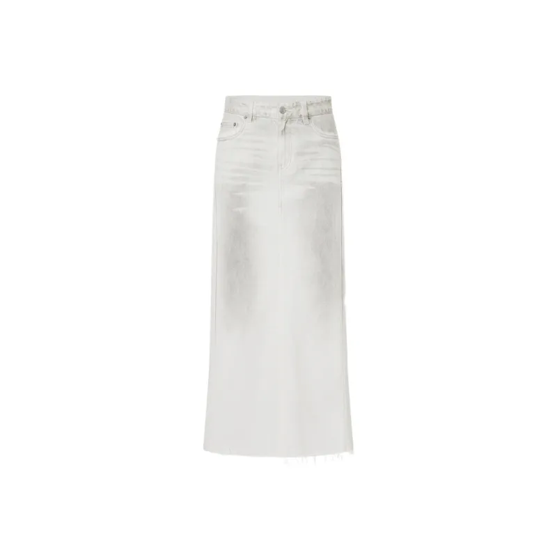 MOCO Denim Long Skirt Women's Denim White-0