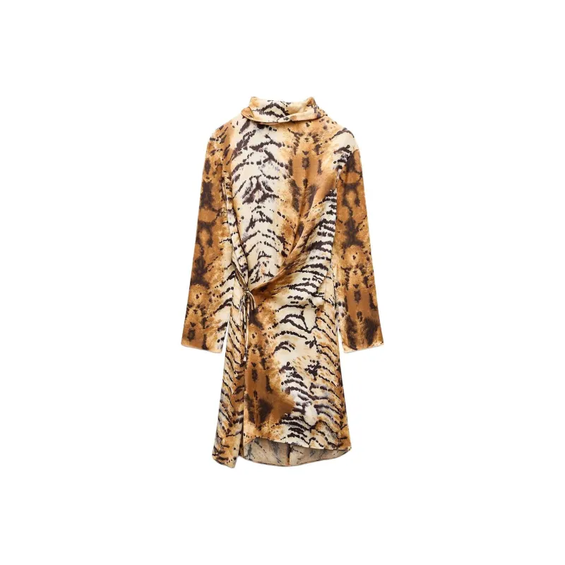 ZARA ZW Series Long Sleeved Dress Women's Multicolor-0