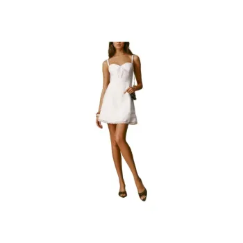 REFORMATION Arya Linen Dress Slip Dresses Women's White