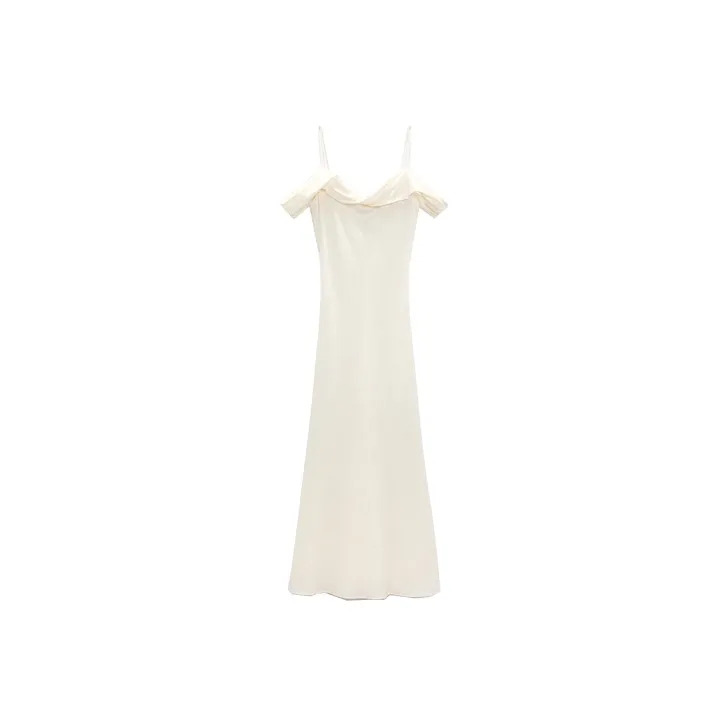 ZARA Sleeveless Dresses Women's Ecru-0
