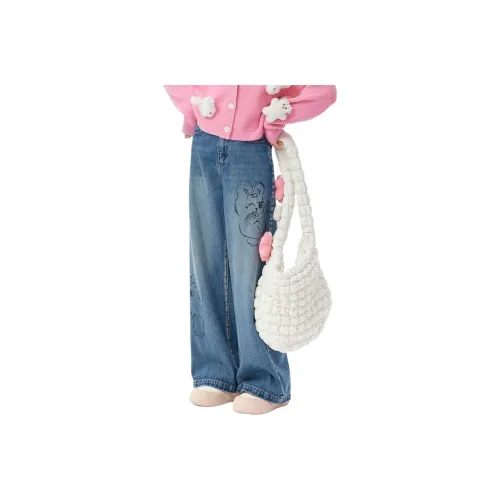 Milk Puff X ZIHAN Jeans Women's Dark Denim Blue