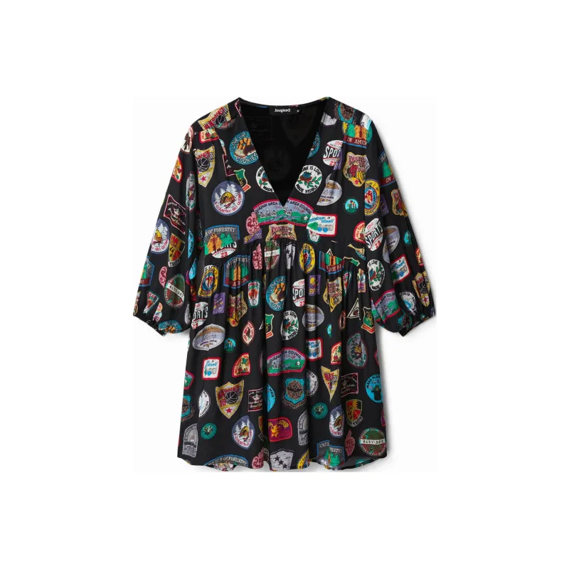 Desigual Short Sleeved Dress Women's Black-0