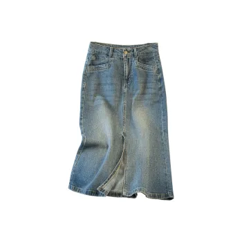 Cypress House Denim Long Skirt Women's Gray Blue